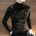 thumbnail image 6 of Under 10 dollars! Mens Velvet Turtleneck Sweater Long Sleeve Solid Color T-Shirts Basic Slim Fit Pullover Tees, 6 of 7