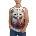 thumbnail image 6 of Daiia White Red Cat Couple Printed Men's Tank Tops,Casual Soft Sleeveless Gym Muscle Shirts Bodybuilding Tee-X-Large, 6 of 8