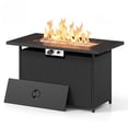 thumbnail image 1 of Gymax Propane Fire Pit Table 50000 BTU Wicker Gas Firepit w/ Hidden Tank Storage, 1 of 10