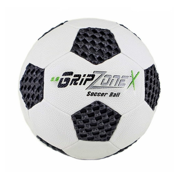 Grip Zone X 8 Soccer Ball, Size 4, Black and White