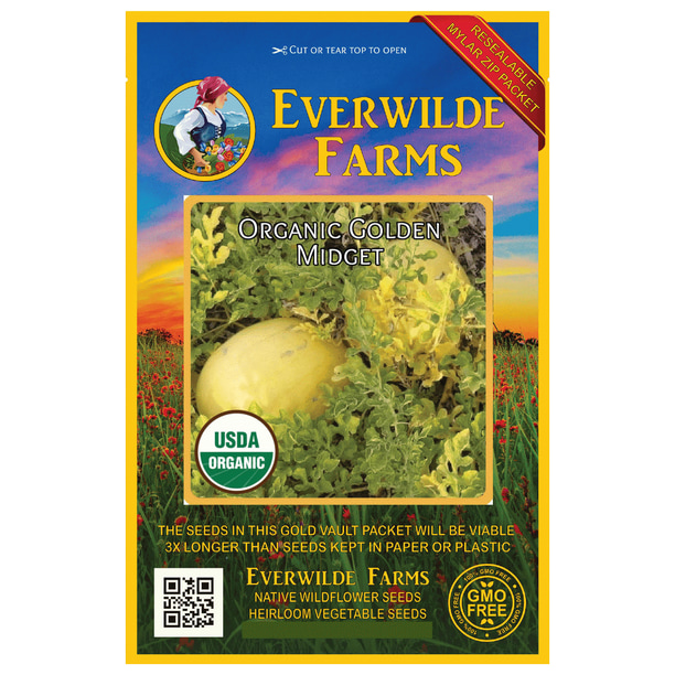 Everwilde Farms 1 Oz Organic Golden Midget Watermelon Seeds Gold Vault Bulk Seed Packet Walmart Com