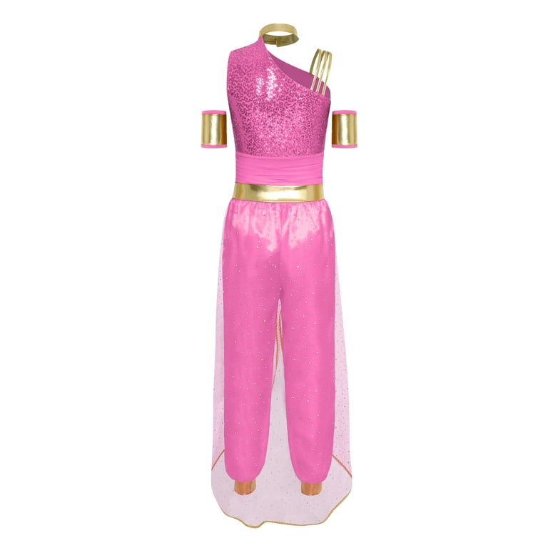 women's light pink arabian dance dress women's light pink arabian dance dress Luxury Pink Saudi Arabic Lace  Embroidery Evening Dress LA73373 Pink / 4