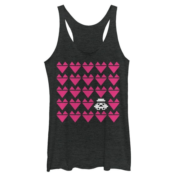 Women's Star Wars Valentine's Day Stormtrooper Racerback Tank Top Black Heather Small
