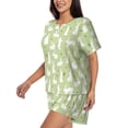 thumbnail image 2 of Wukai Rabbit And Carrot (2) Women's Pajama Set,Short-Sleeve Top and Shorts with Elastic Waistband and Pockets for Loungewear, Yoga, and Casual Wear-, 2 of 8