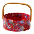 thumbnail image 3 of Servir la bandeja de frutas reutilizables Reutilizables Cerámica Decoración del hogar Ornamento Patrón floral Almacenador de alimentos Organizador de rojo, 3 of 8
