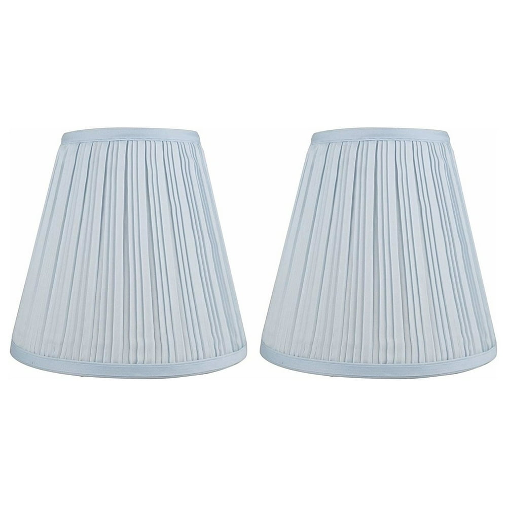 Urbanest Empire Lamp Shade 5x9x8.5", Baby Blue Pleated Faux Silk, Set