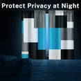 thumbnail image 4 of Blue Kitchen Curtains 63 Inch Length Geometric Window Curtains Over Sink Set of 2, Black Grey White Curtain for Bedroom Living Room, Modern Abstract Kitchen Decor 42x63 Inch, 4 of 6
