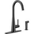 thumbnail image 2 of Moen 7870BL Sleek One-Handle High Arc Kitchen Faucet with Side Spray, Black Matte, 2 of 4