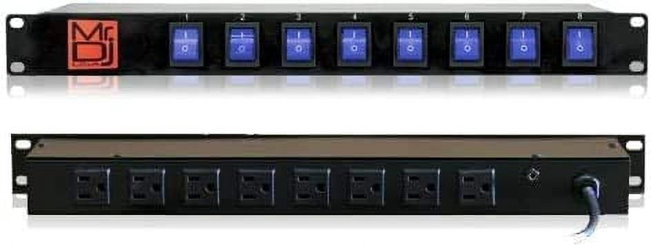 MR DJ PSC300 8 Outlets Rack Mount Power Supply AC 110V/220V Outlet Surge Protector