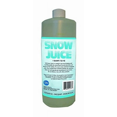 One Quart of Snow Juice specifically designed for Snow or Foam producing machines only, non-irritating & non-flammable