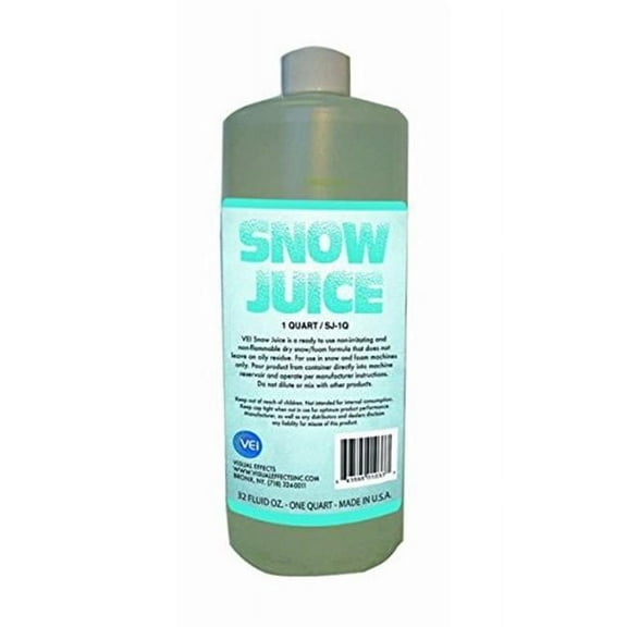 One Quart of Snow Juice specifically designed for Snow or Foam producing machines only, non-irritating & non-flammable