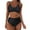 Black, variant on Cathalem Women's High Cut String Triangle Bikini Set Swimsuits Sexy Bathing Suits 2 Piece (AG,L)