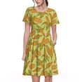 thumbnail image 1 of Fotbe Corn Vestido Largo de Moda para Mujer, Vestido Tipo Camiseta con Manga Corta y Estilo Casual a Rayas y Bloques de Color, 1 of 6