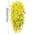 thumbnail image 2 of Summercome Artificial Flowers for Outdoors Decoration, 2 Pack Fake Hanging Morning Glory UV & Fading Resistant, Faux Plants for Home Porch Patio Balcony Planter Yard Garden Farmhouse, Yellow, 2 of 5