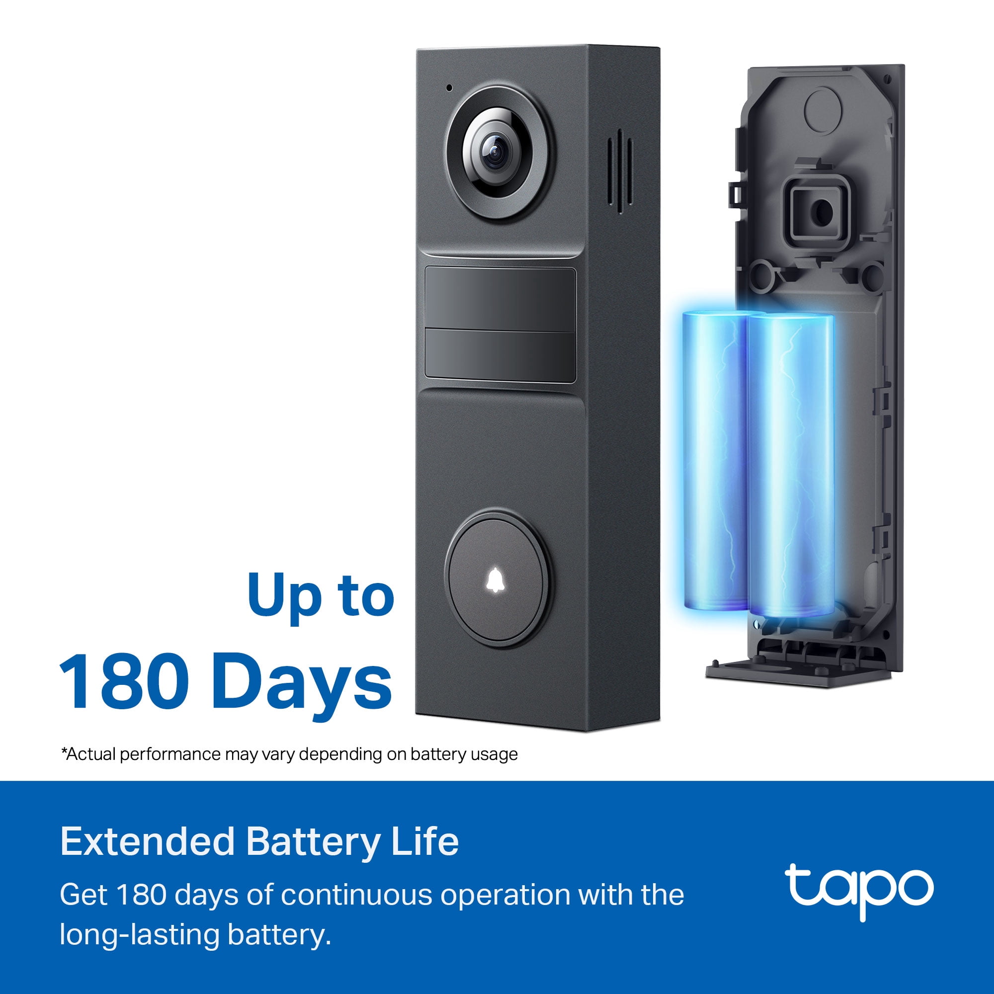 TP-Link Tapo TD20 Smart Wireless Video Doorbell, 2K Live View, 160° Wide Angle Field of View, AI Detection,  Subscription Not Required - TD20