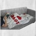 thumbnail image 6 of Love Soft Flannel Fleece Throw Blanket, Funny Dogs with Heart My Pet Best Friends Companions Ever House Animal Theme, Cozy Plush for Indoor and Outdoor Use, 50" x 70", Red White, by Ambesonne, 6 of 6