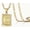 C, variant on 14K Gold Plated Initial Letter Pendant Necklace for Men and Women – Square Capital A–Z Alphabet on Figaro Chain