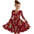 thumbnail image 1 of LOVZFMLL Robe de Princesse Imprimée de Noël pour Enfants et Filles 4-14 Ans Manches Longues Col Rond, 1 of 4