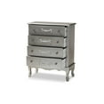 thumbnail image 3 of Baxton Studio Callen Classic and Traditional Silver Finished Wood 4-Drawer Storage Cabinet, 3 of 9