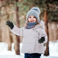 thumbnail image 4 of Guantes para niños de otoño e invierno, de punto, de color liso, con cinco dedos, cálidos, para niños de 4 a 12 años (negros)., 4 of 7