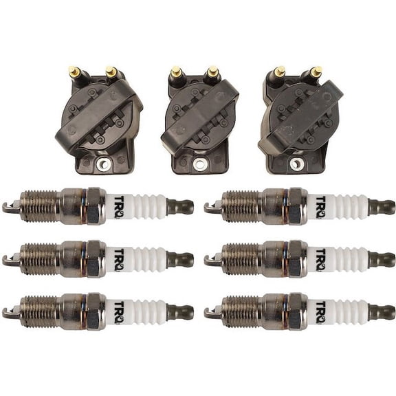 Ignition Coil Set with Spark Plugs 9 Piece - Compatible with 1995 Chevy Monte Carlo 3.4L V6