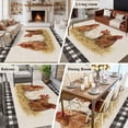 thumbnail image 5 of Hen Washable Area Rug 6x9 Vintage Farmhouse Hen Straw Linen Texture Black Plaid Low-Profile Large Area Rugs with Non Slip Backing Indoor Floor Carpet for Entrance Living Room Bedroom Home Office, 5 of 9