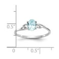 thumbnail image 2 of 14K White Gold Ring Band Birthstone (03) March Aquamarine Oval Blue, 2 of 2