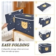 thumbnail image 2 of Yayeee Collapsible Storage Bin with Lid Fabric Closet Decorative Basket with Handles, Orange Cat Planet, 2 of 7