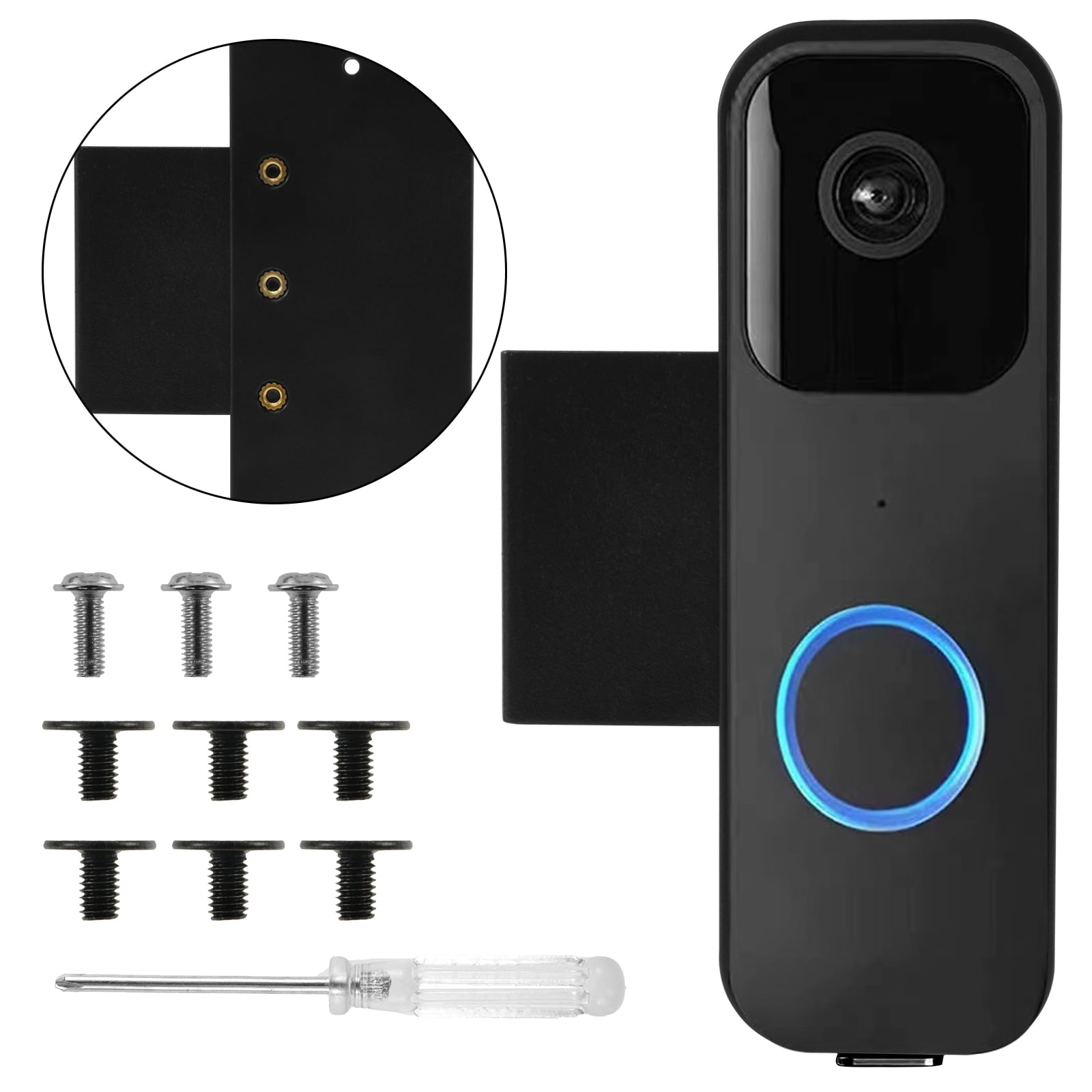 Anti-Theft Video Doorbell Door Mount, Doorbell No-Drill Mount Fit For Most Video Doorbell, Ring Doorbell Holder For Apartment Door, For Video Doorbell 1/2/3/3 Plus/4/Pro/2021(2020 Release - View #6
