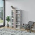 thumbnail image 5 of Ada Home Decor Boise Multiple Tier Open Shelf Modern Bookcase, White/Light Mocha, 5 of 7