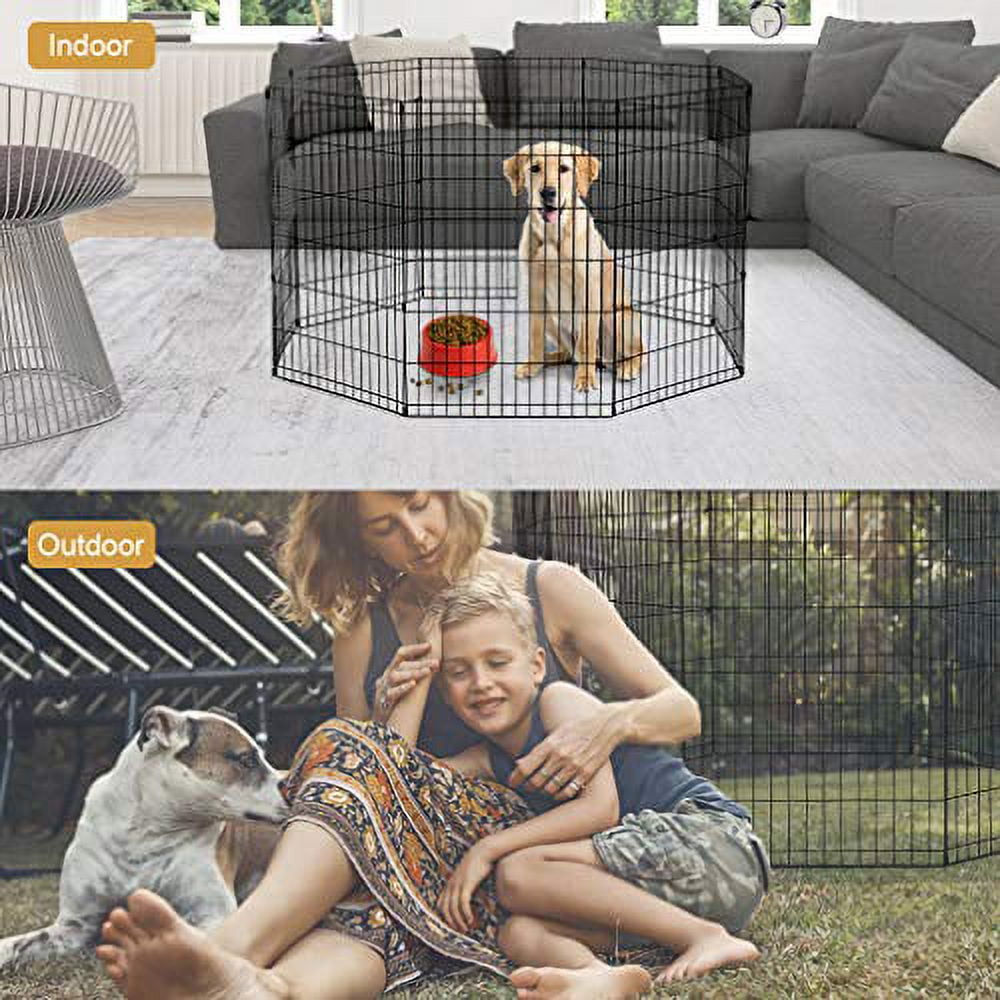 Bestpet 42"H Dog Playpen, Black, 8 Panel