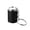 Black, variant on Colorful Mini Cylinder Coin Holder Keychain - Embossed Pattern Metal Pill Case Key Ring for Coins, Pills & Daily Carry