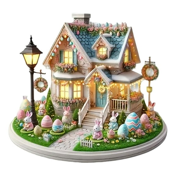 Clearance!! Easter decorations,Easter Bunny Decorative Acrylic Egg Ornament Festive Home Decor Tabletop Decoration For Easter Celebration