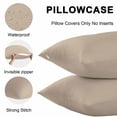 thumbnail image 5 of Throw Pillow Covers 16x16 Inch Set of 2, Pure Light Khaki Waterproof Outdoor Pillow Covers, Simple Solid Color Decorative Cushion Pillowcases for Couch, Sofa, Bed, Garden, Patio, 5 of 9