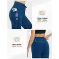 thumbnail image 3 of BALEAF Womens Flare Yoga Pants with Pockets Drawstring Flared Leggings Tummy Control High Waist Bell Bottom Navy Blue XS, 3 of 7