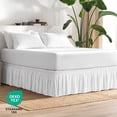 thumbnail image 6 of Bare Home Adjustable Wrap Around Bed Skirt - 15 Inch Drop - Easy Fit - Ruffle Pleats - Full, White, 6 of 10