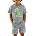 thumbnail image 3 of Hienoo Toddler Boys Cartoon Dinosaur Print Short Sleeve T Shirt Shorts Outfits, Sizes 4-5T, 3 of 3
