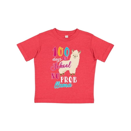 

Inktastic 100 Days of School No Prob Llama Gift Toddler Boy or Toddler Girl T-Shirt
