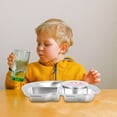 thumbnail image 3 of BRIGHTFUFU 1 Pcs Assiette Compartimentée pour Aliments en Acier Inoxydable Blanche pour Pique-Nique, 3 of 8