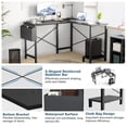 thumbnail image 4 of AENKYO 50" Reversible L-Shaped Computer Desk with Storage Bag & CPU Stand, Corner Desk for Home Office or Gaming, Black, 4 of 7