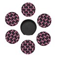 thumbnail image 3 of Posavasos de cuero de 6 piezas, posavasos para bebidas con concienciación sobre el cáncer de mama, posavasos para tazas, regalo de inauguración de la casa, ideal para la decoración del hogar, 3 of 7