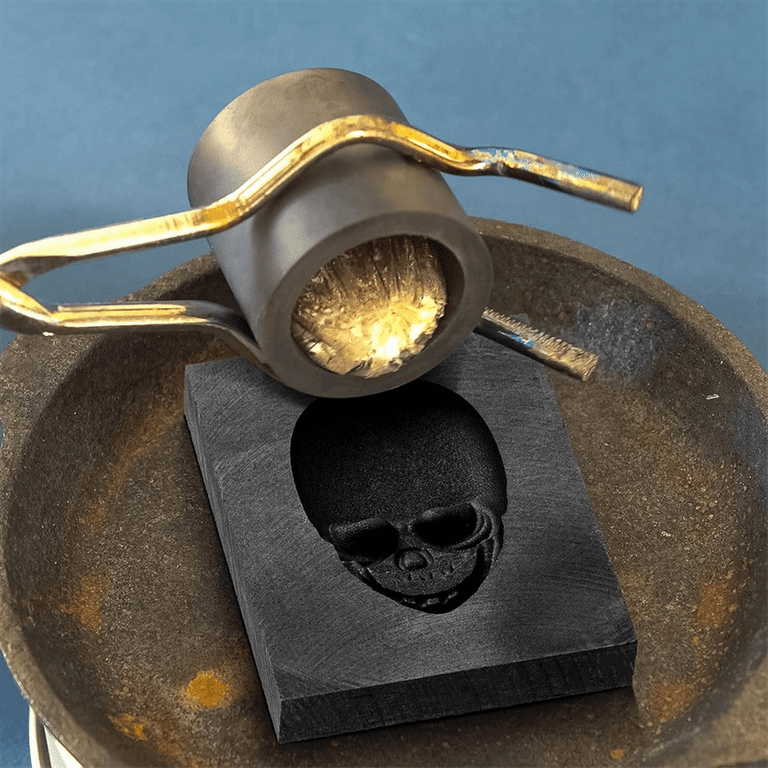 2 Pcs Skull Graphite Casting Ingot Mold Metal Casting Mold Smelting  Graphite Mold Jewelry Casting Tools Crucible Mold