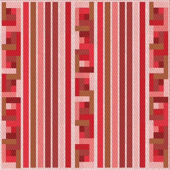 Ahgly Company Indoor Square Patterned Light Coral Pink Area Rugs, 8' Square