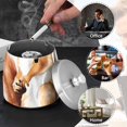 thumbnail image 6 of Squirrel Tree Wood Ashtray with Lid Smell Proof Cigarette Ashtray Stainless Steel Smokeless Ash Holder for Indoor Outdoor, 6 of 7