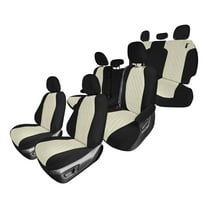 TLH Custom Fit Seat Covers for 2021 - 2024 Toyota Sienna, Beige Seat Covers Full Set 3 Rows for Toyota Sienna 2021 2022 2023 2024, 7 Seater Minivan Seat Covers, Neoprene, Toyota Accessories