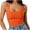 Orange, variant on Munlar Camisole Tank Tops for Women Holiday Vest Blue Crop 2025 Square Neck Solid Slim Sleeveless Tshirts L