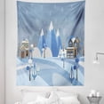 thumbnail image 1 of Landscape Tapestry, Wintry Outdoor Scene of Suburban Buildings and Houses in a Mountainous Setting, Fabric Wall Hanging Decor for Bedroom Living Room Dorm, 5 Sizes, Multicolor, by Ambesonne, 1 of 1