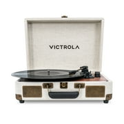 Victrola Venture Bluetooth Portable Mid-Century Modern Suitcase Record Player with 3-Speed Turntable & Built-in Speakers | Oak