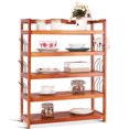 thumbnail image 3 of Costway 5-Tier Wooden Shoe Rack Shelf Storage Organizer Entryway W/ 6 Shoe Stretcher, 3 of 10
