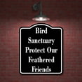 thumbnail image 2 of Bird Sanctuary Protect Our Feathered Friends BLACK Aluminium Composite Sign 8.5''x10'', 2 of 9